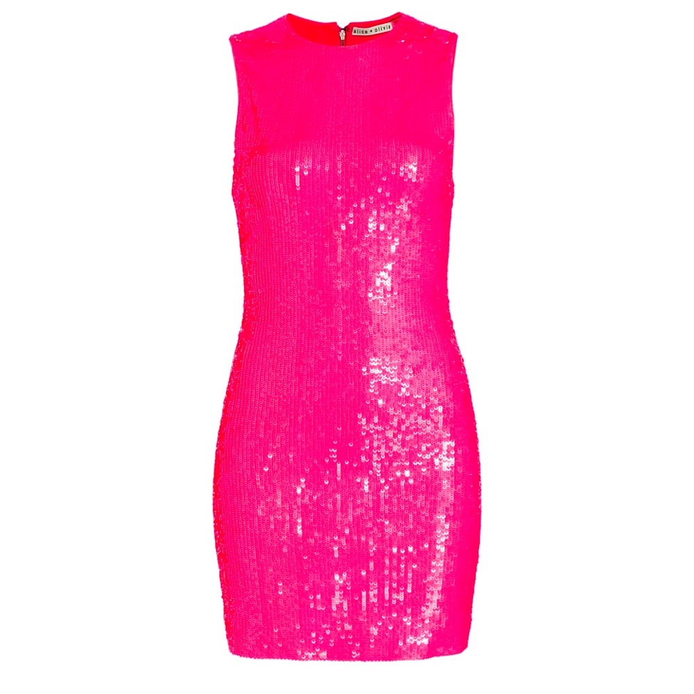 NWT Alicia and Olive Pink Sequined Delora Minidress